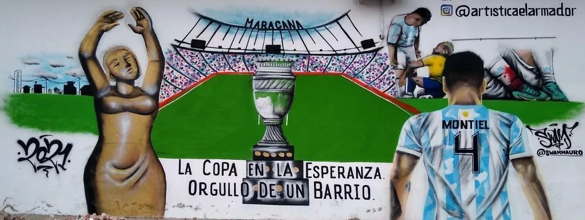 El mural en homenaje luego de la Copa Am&eacute;rica.