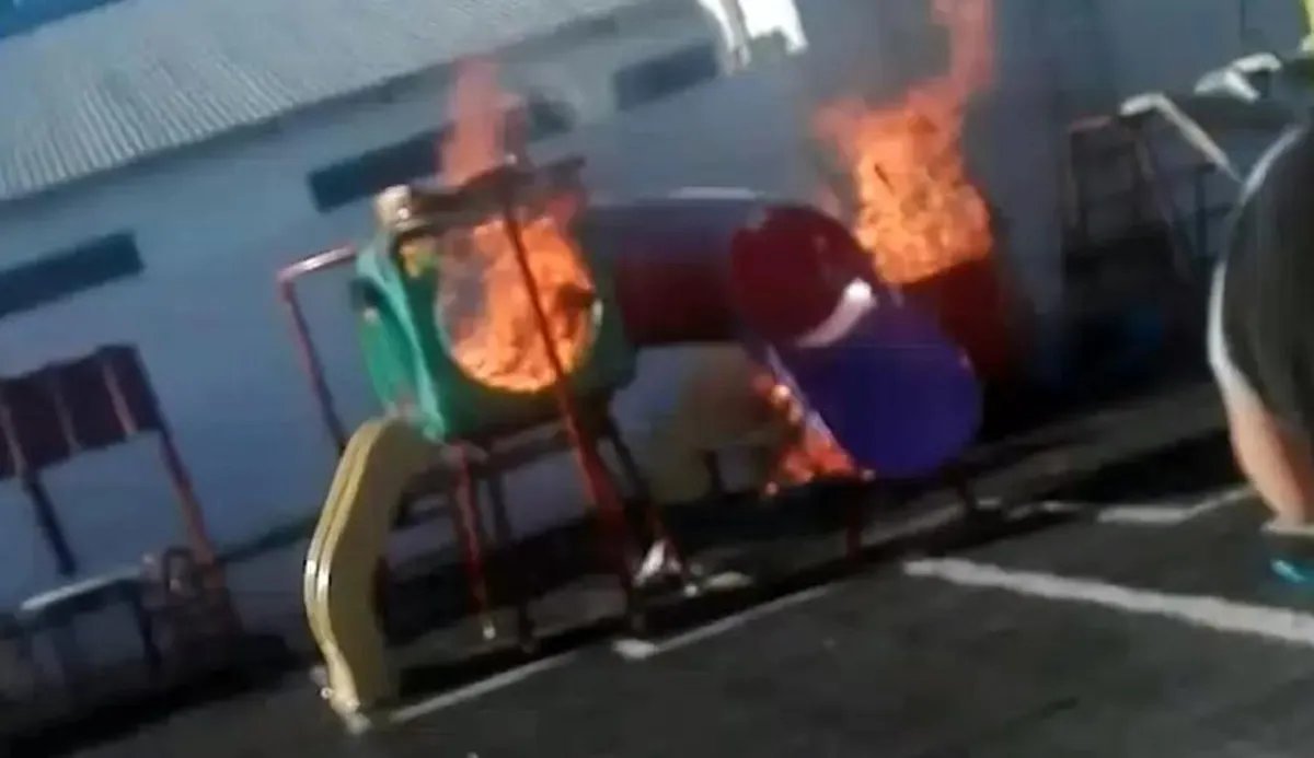 Incendios en un jard&iacute;n de Isidro Casanova.