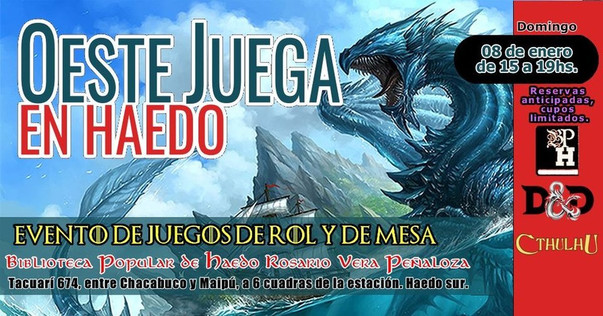 Oeste Juega estar&aacute; en la Biblioteca Popular de Haedo.