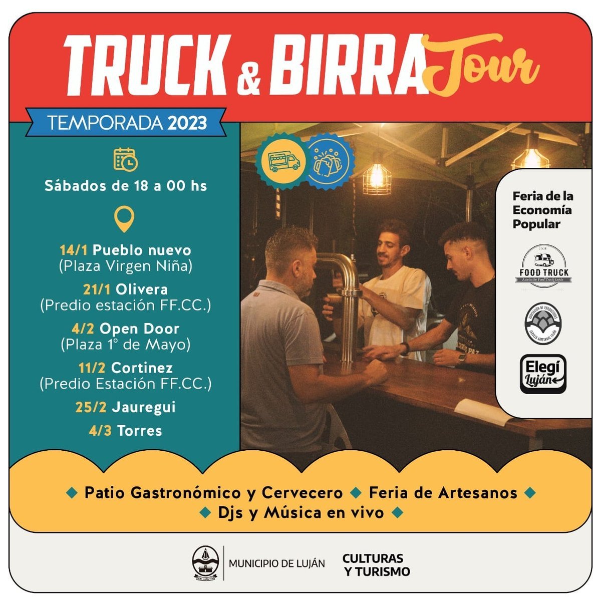 Luj&aacute;n realiza el Truck & Birra Tour.