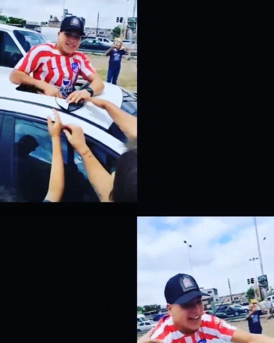 Thiago, ex participante de Gran Hermano llegando a su barrio.