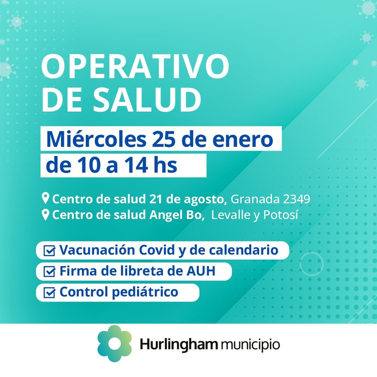 Habr&aacute; nuevos operativos de salud en Hurlingham.