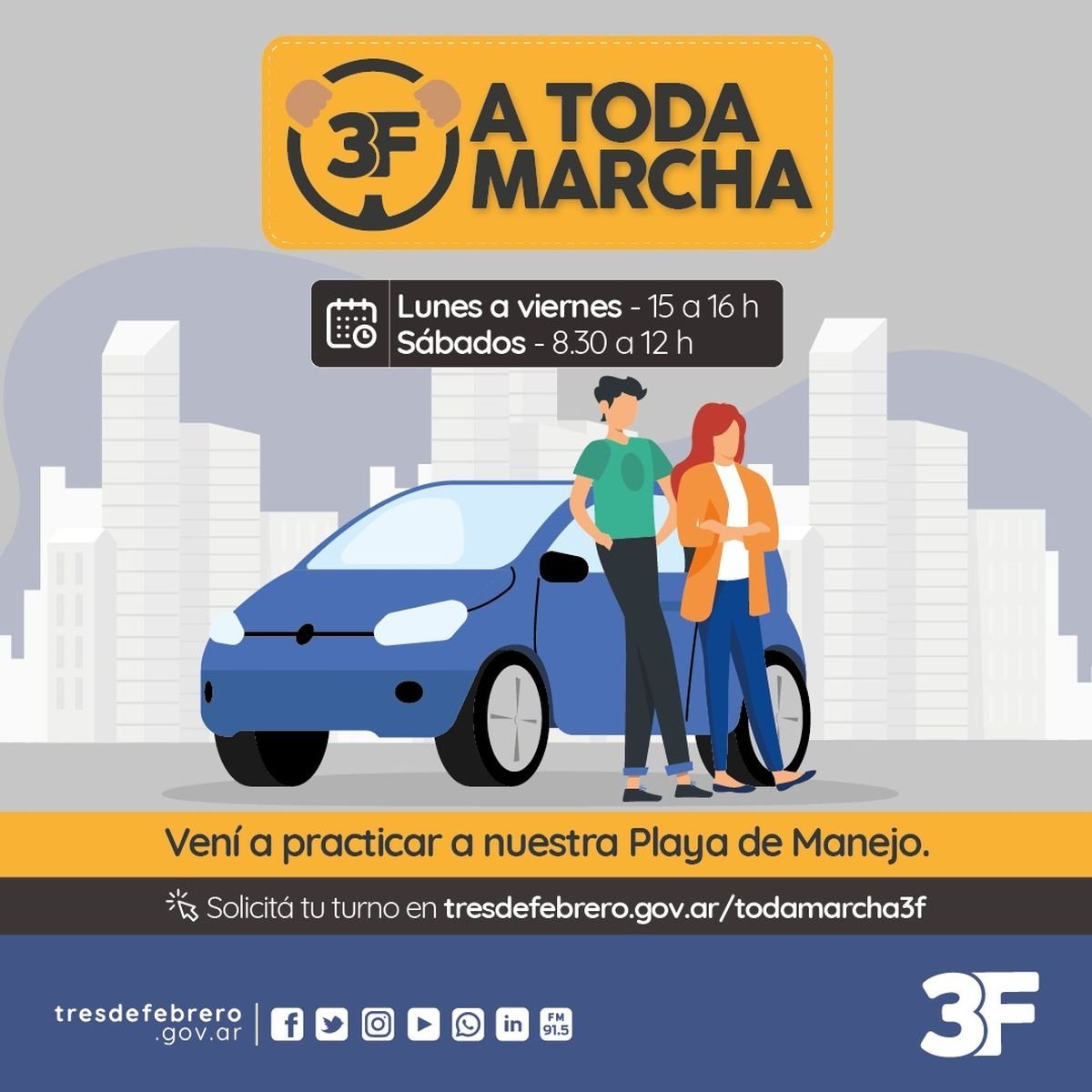 Flyer del Municipio de Tres de Febrero.