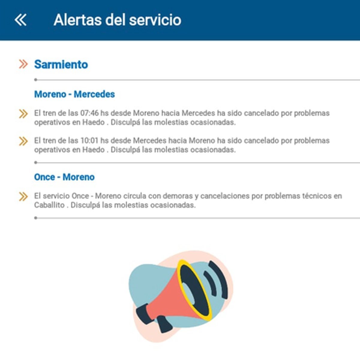 Tren Sarmiento demoras por problemas t&eacute;cnicos en Caballito.