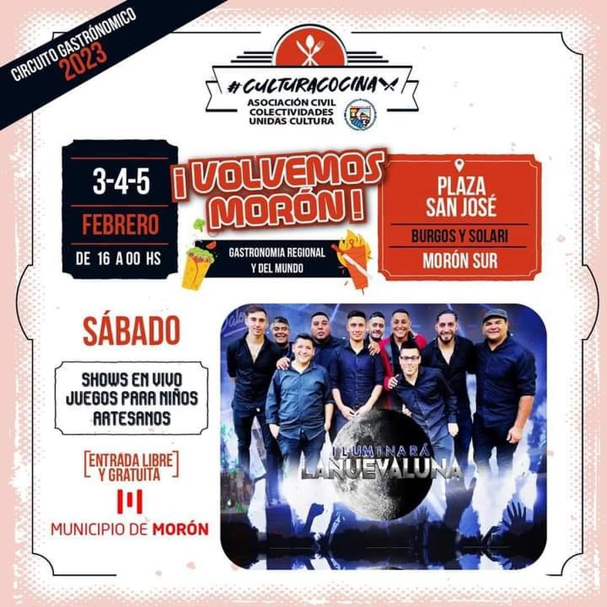 El flyer oficial del evento en Mor&oacute;n.