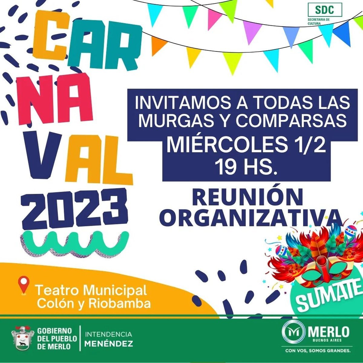 Merlo realiza una convocatoria para los carnavales 2023.