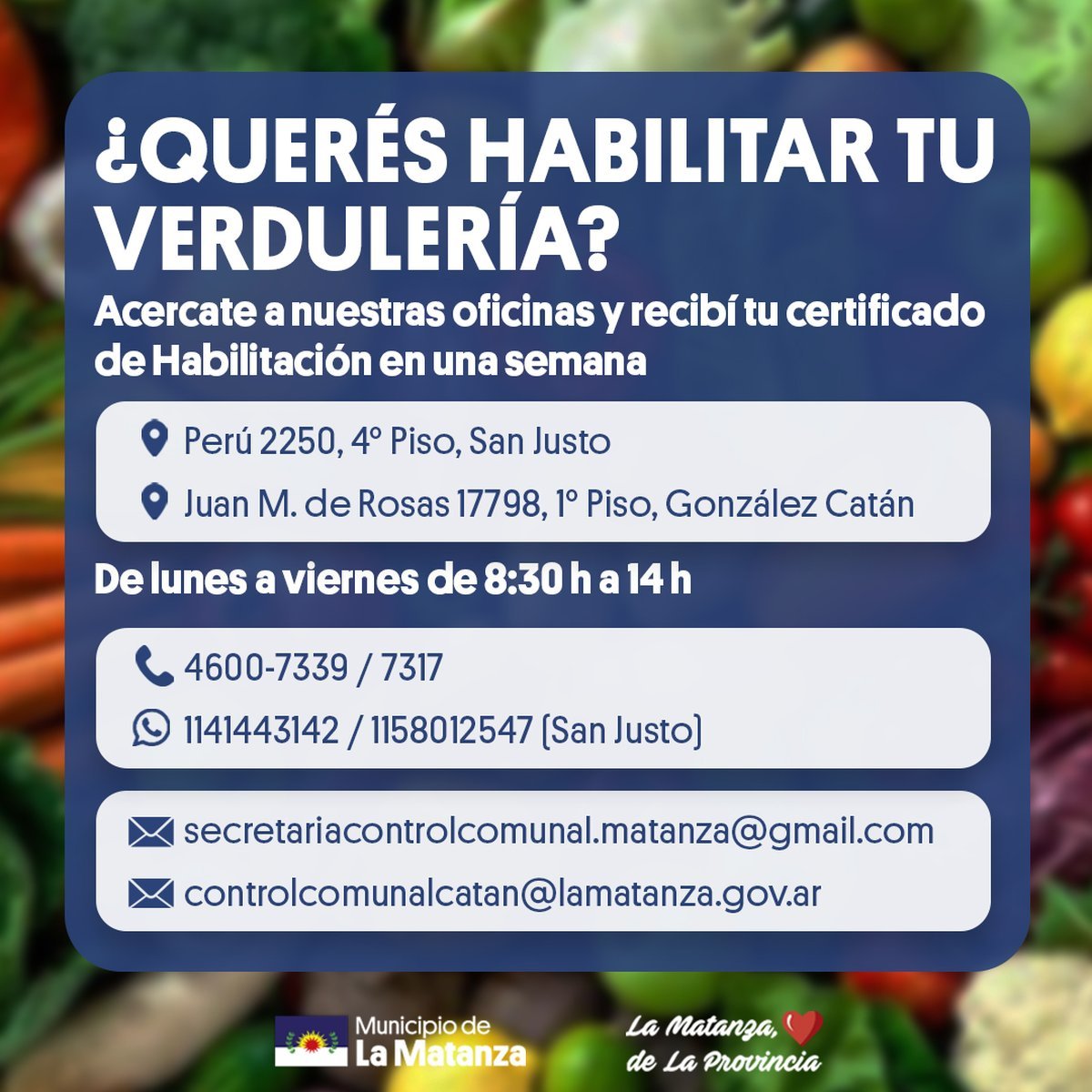 La Matanza dio a conocer los requisitos necesarios para habilitar una verduler&iacute;a.