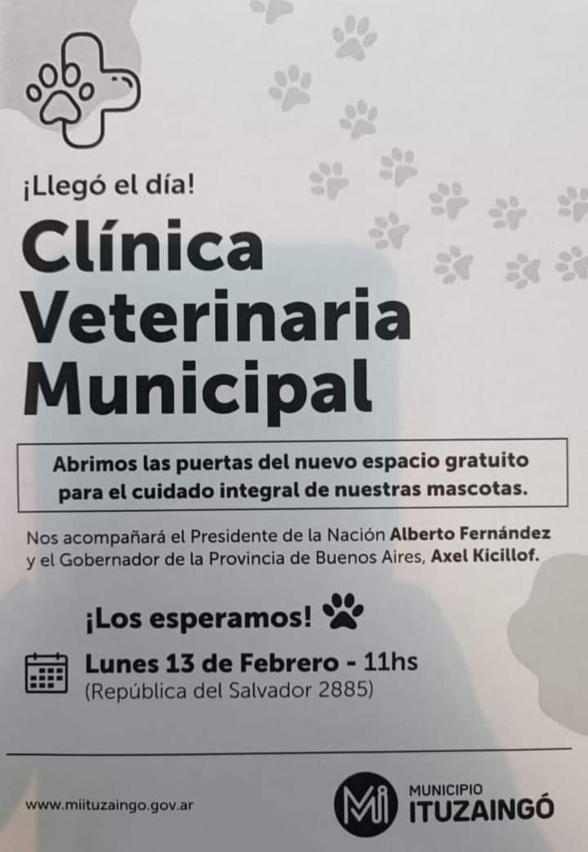 Alberto Fern&aacute;ndez inaugurar&aacute; un hospital veterinario en Ituzaing&oacute;.