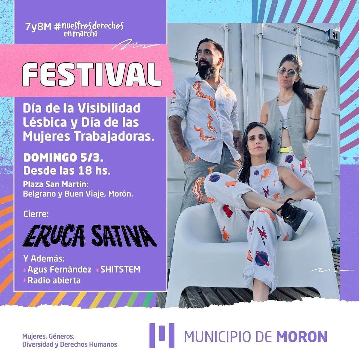 Eruca Sativa y m&aacute;s artistas se presentar&aacute;n gratis en Mor&oacute;n.
