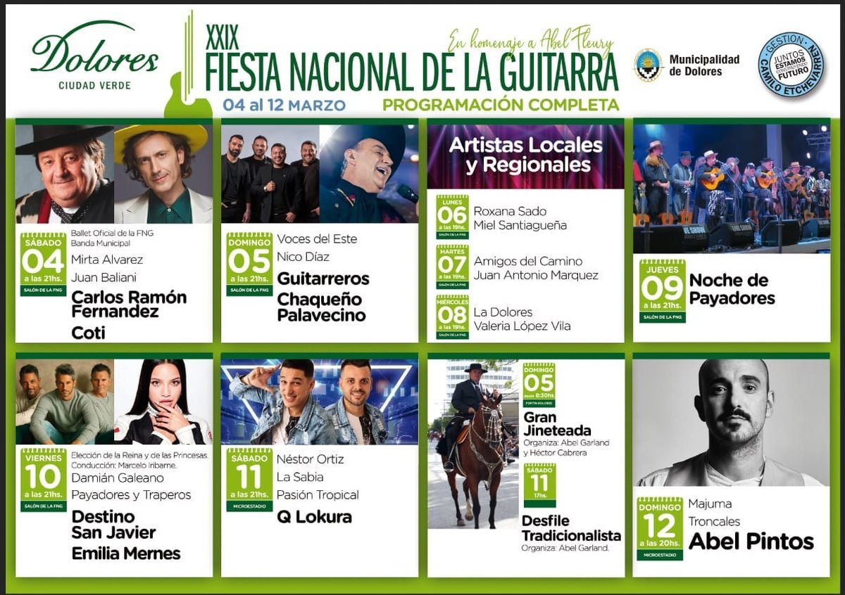 Dolores recibir&aacute; la 29&deg; Fiesta Nacional de la Guitarra.