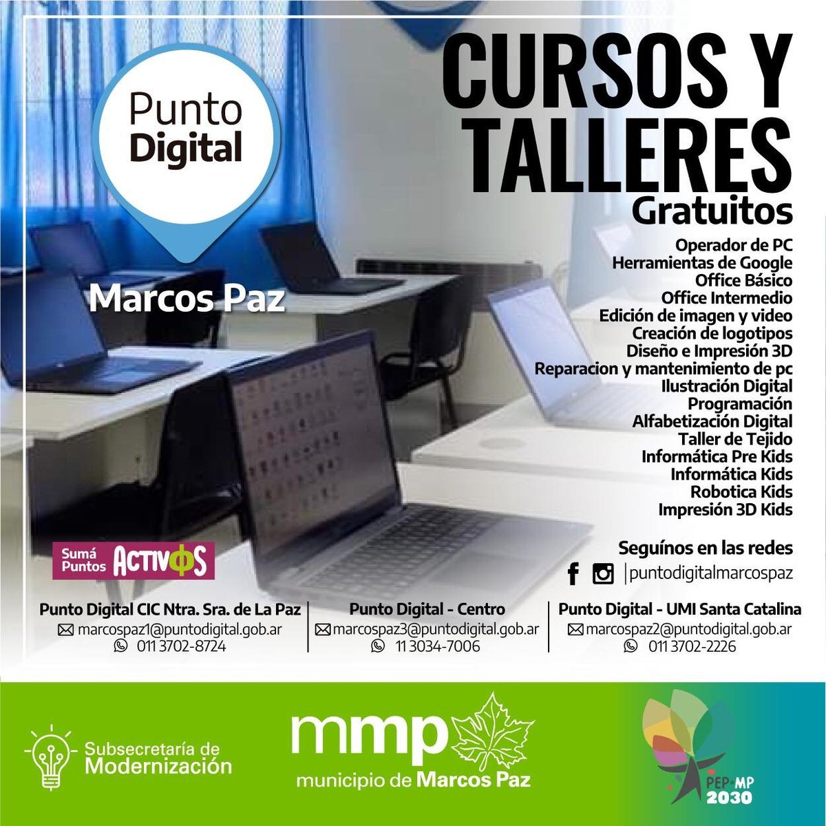 Los Puntos Digitales de Marcos Paz abrieron la inscripci&oacute;n.
