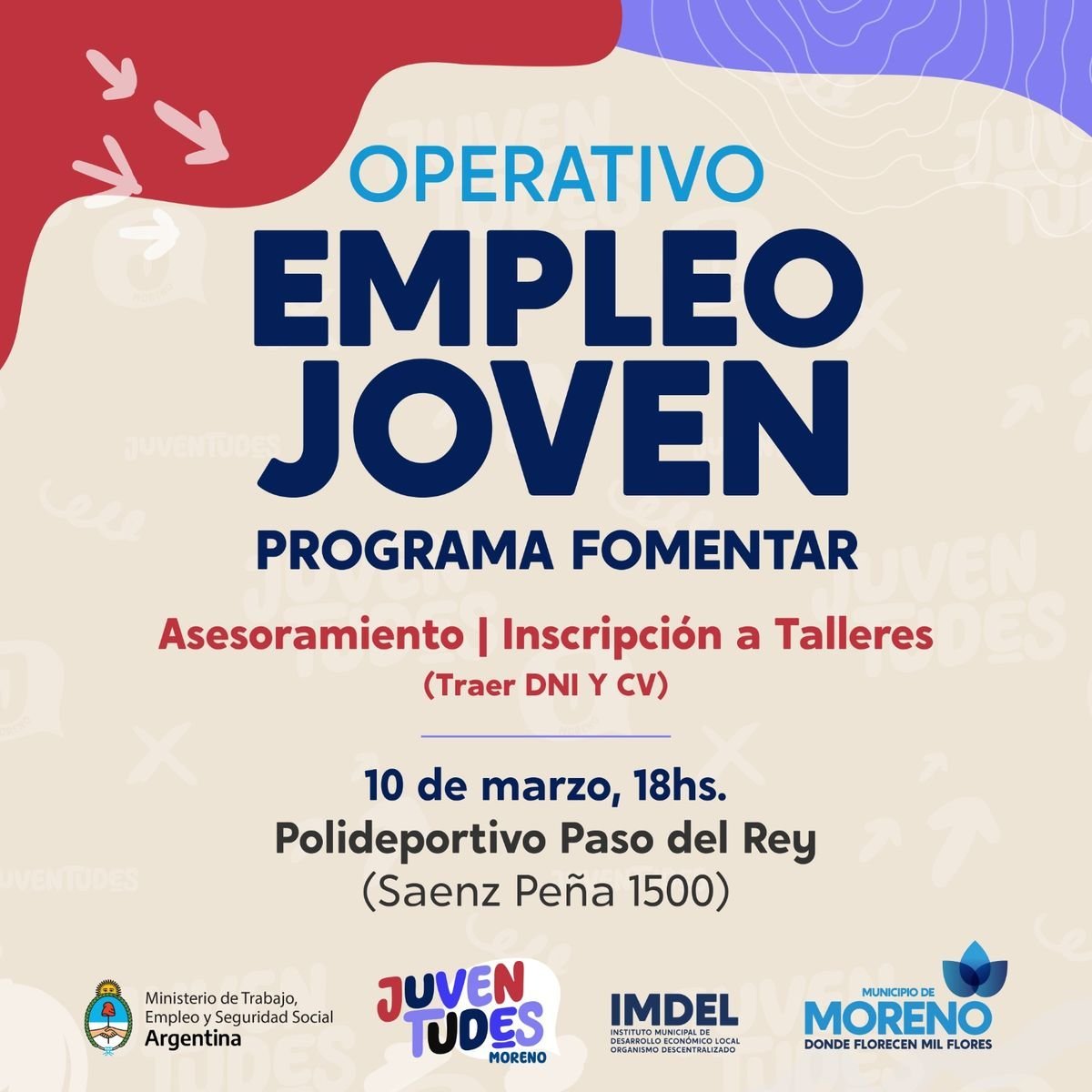 Moreno: jornada de Empleo Joven en el partido.