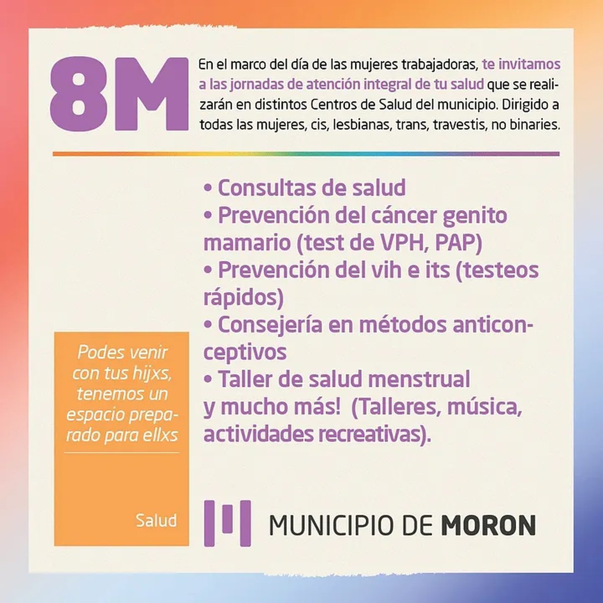 Mor&oacute;n realizar&aacute; jornadas especiales de salud en marzo.