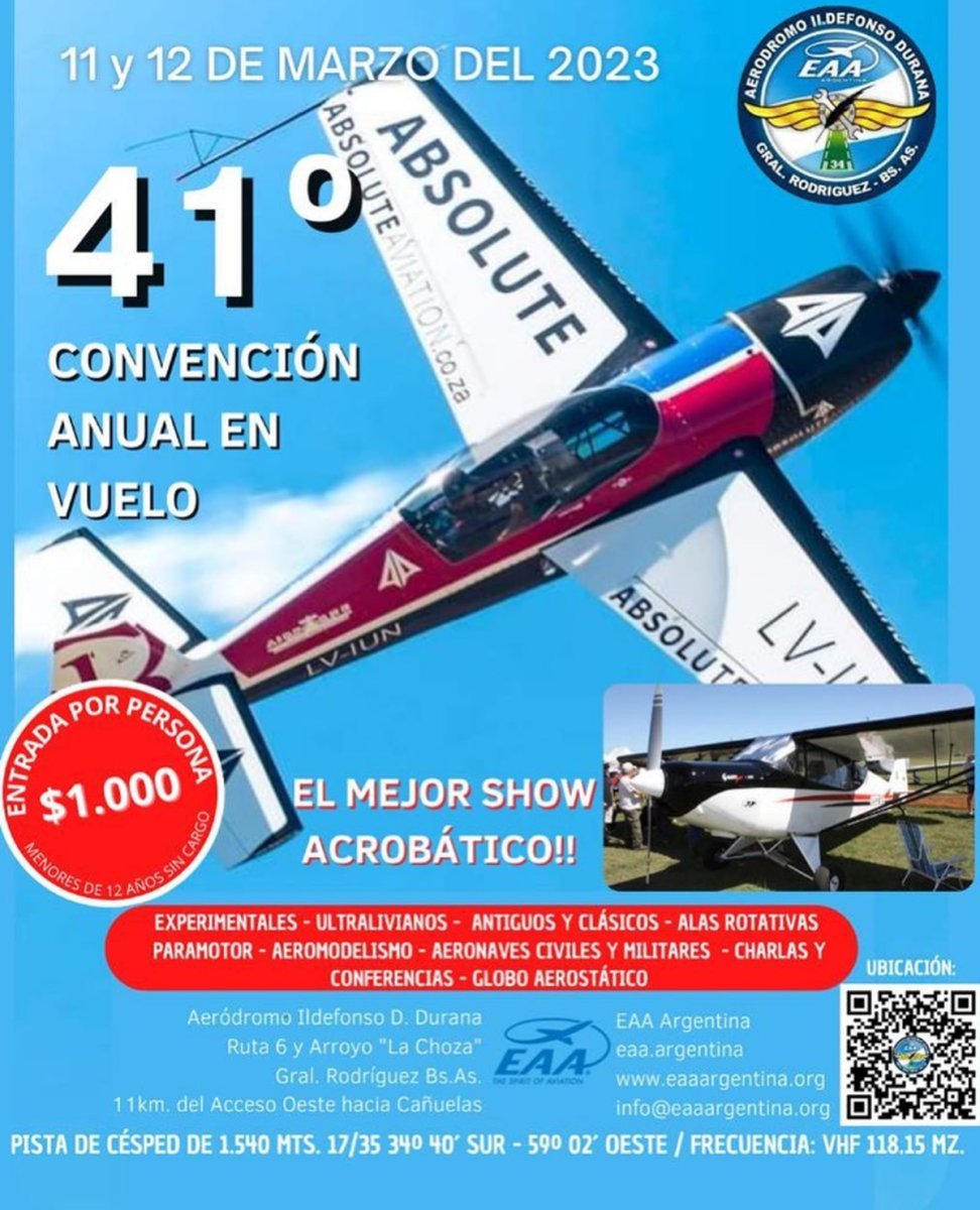 Festival a&eacute;reo en General Rodr&iacute;guez este fin de semana.