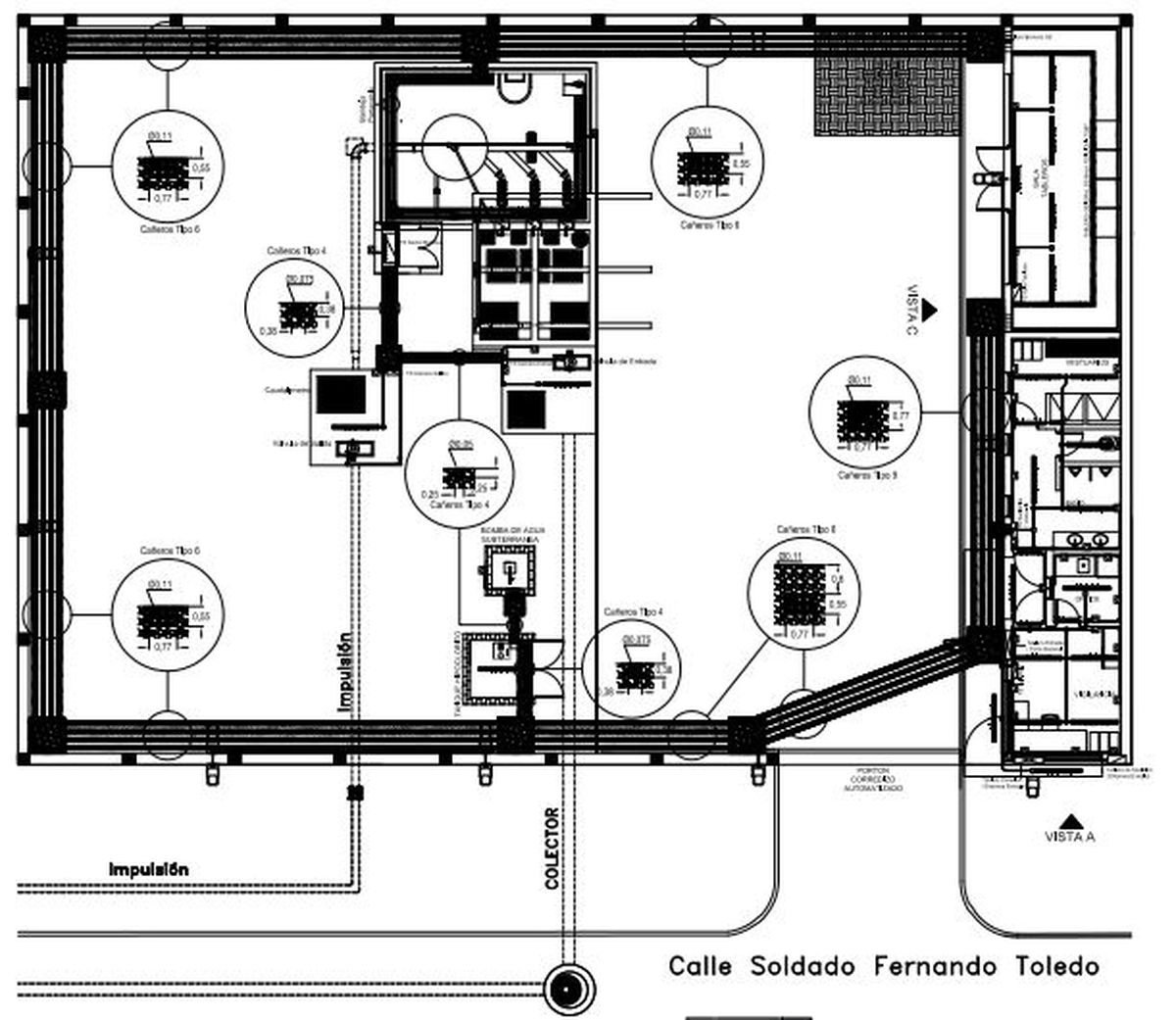 La estaci&oacute;n de bombeo de la red de cloacas para el barrio San Carlos, en Moreno.