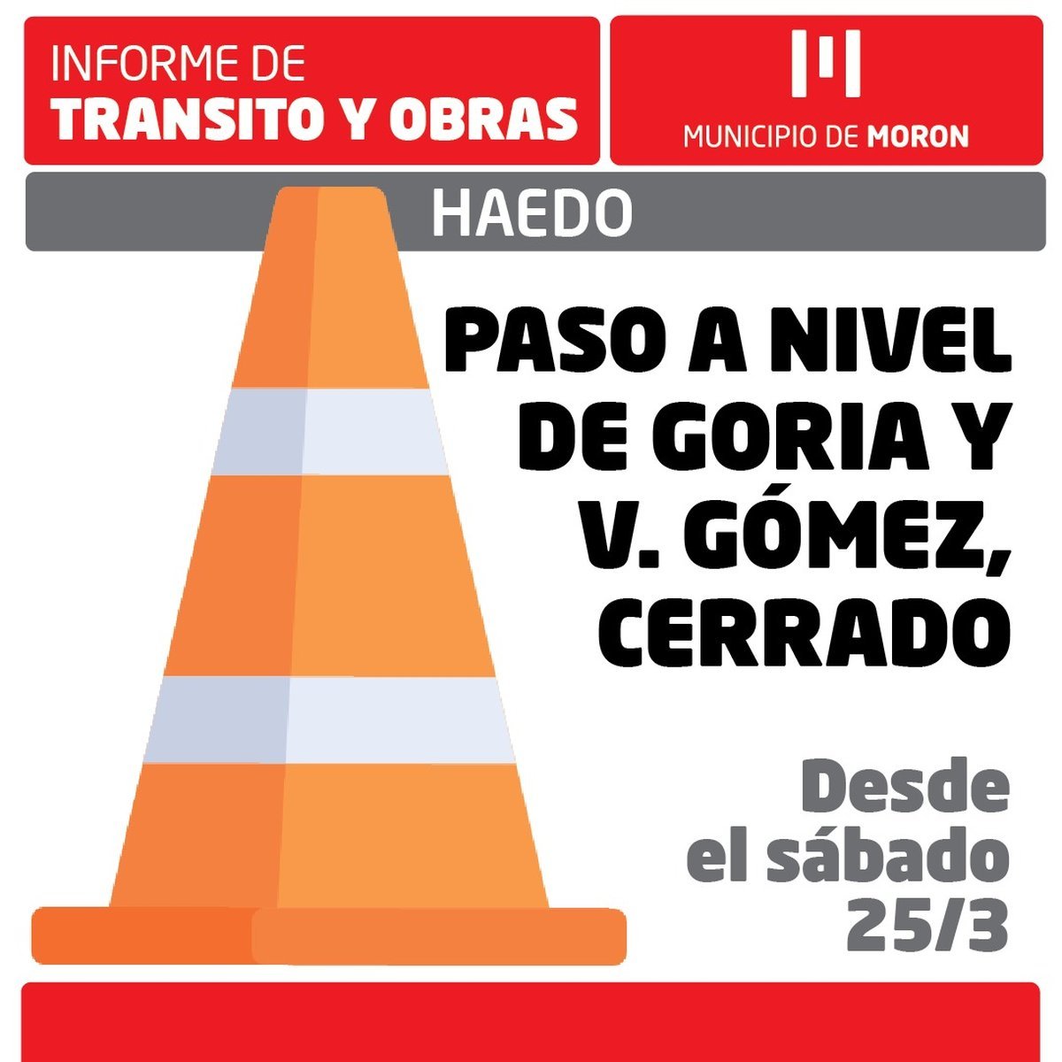 Cierre de un paso a nivel en Haedo.