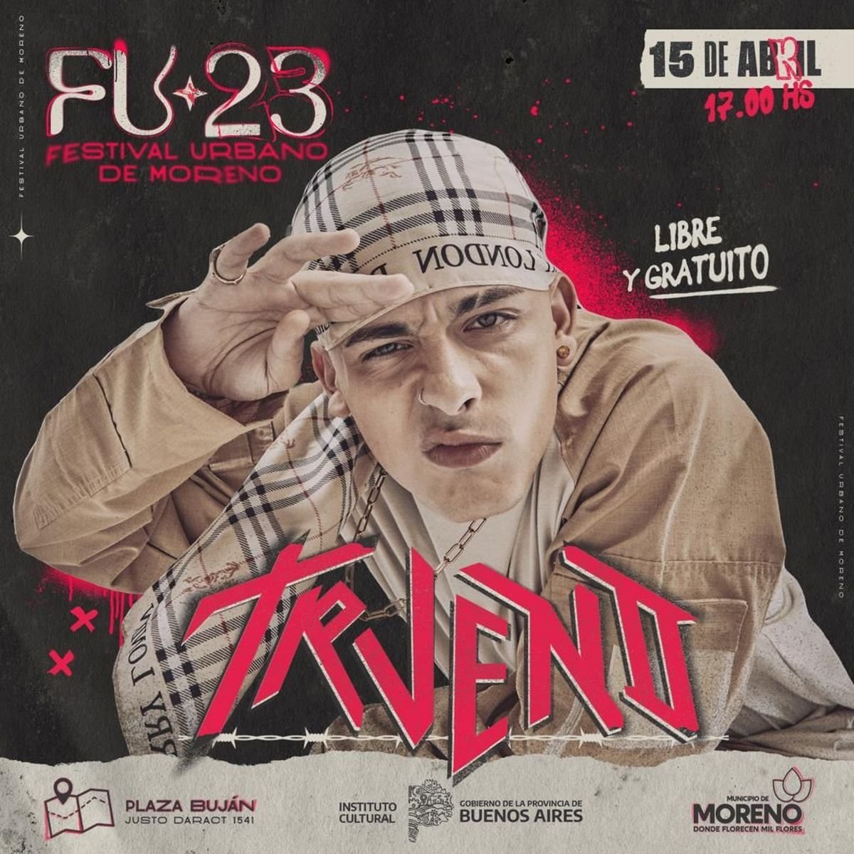 Trueno dar&aacute; un show gratuito en Moreno.