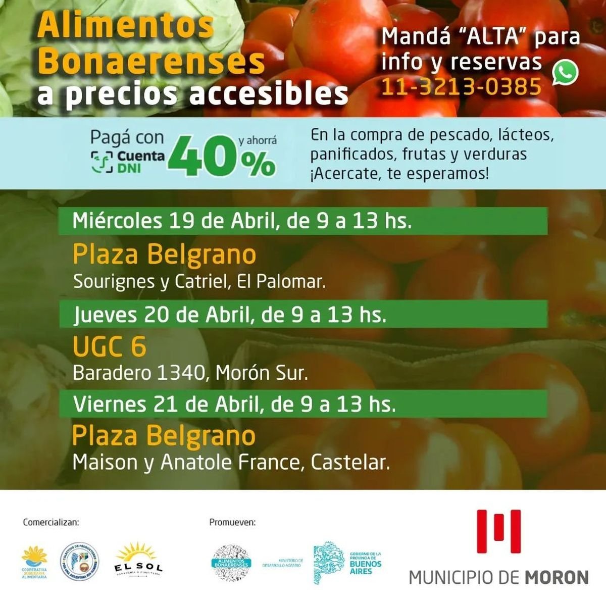 Nueva edici&oacute;n del mercado en tu barrio en Mor&oacute;n.