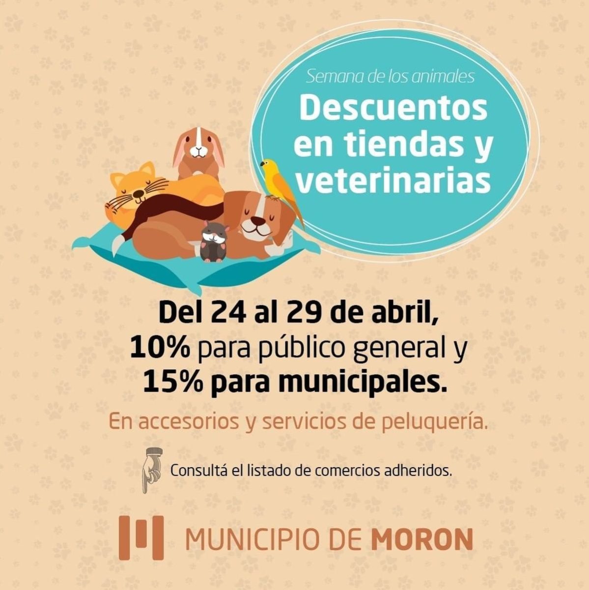 Varias veterinarias y tiendas de mascotas de Mor&oacute;n ofrecer&aacute;n descuentos esta semana.