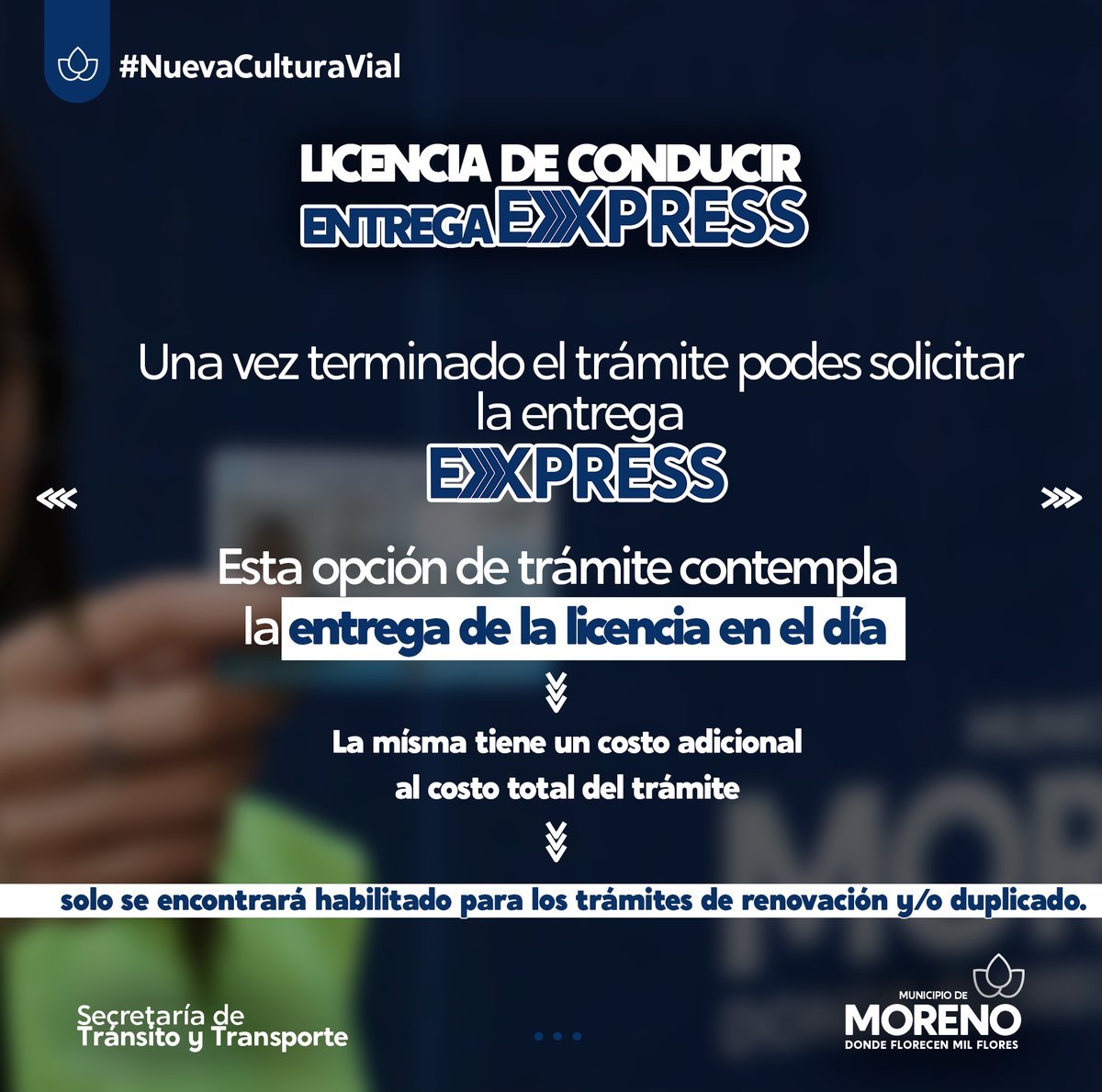 Moreno entregar&aacute; licencias de conducir express.