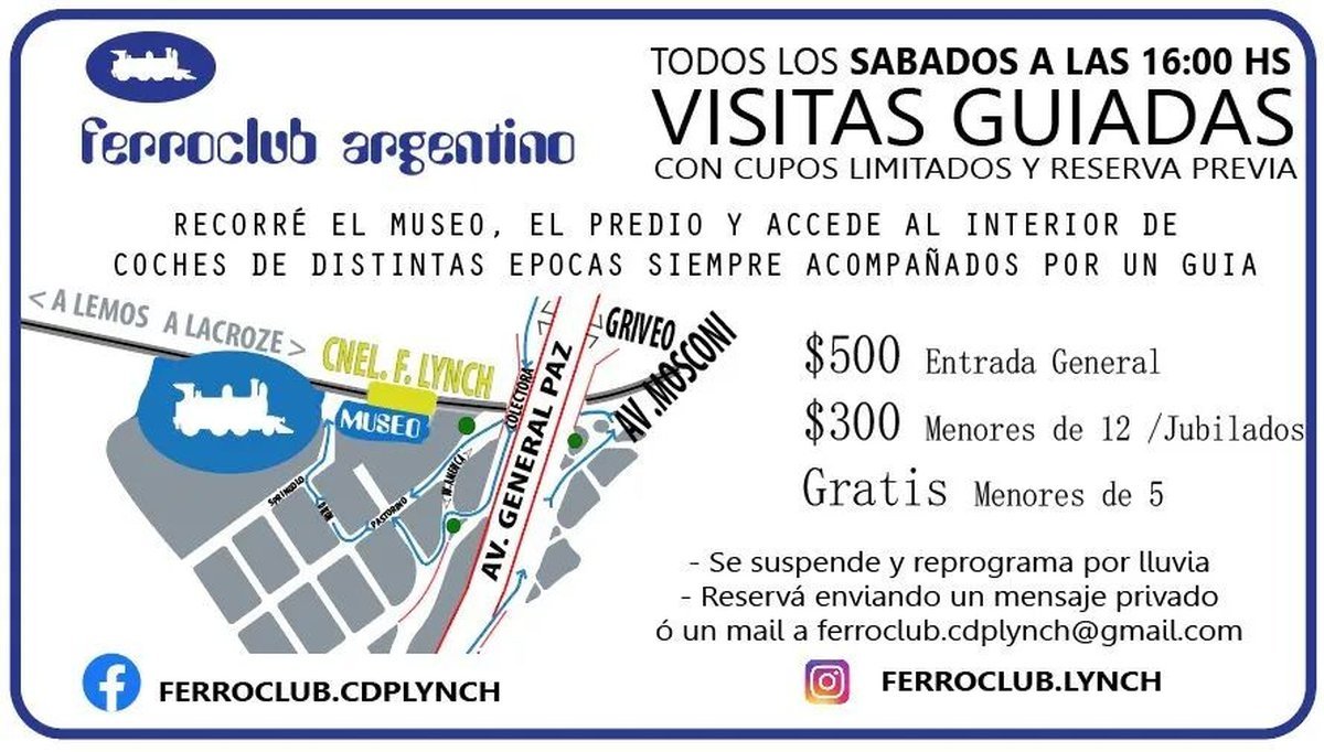 Visitas guiadas al Ferroclub de Tres de Febrero.
