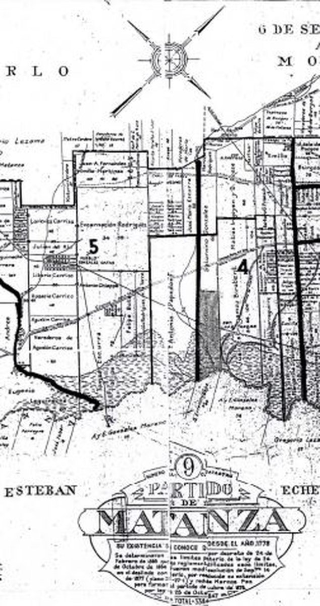 Plano catastral de La Matanza de 1933.
