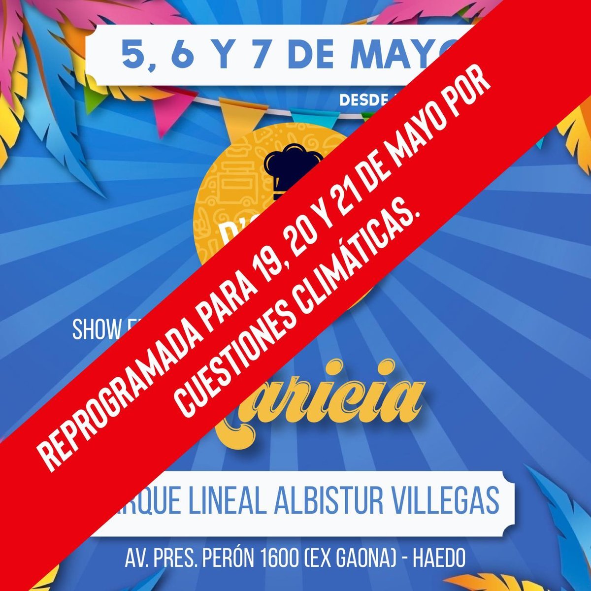 D'Gustar: La feria gastron&oacute;mica reprogram&oacute; su fecha de Haedo.