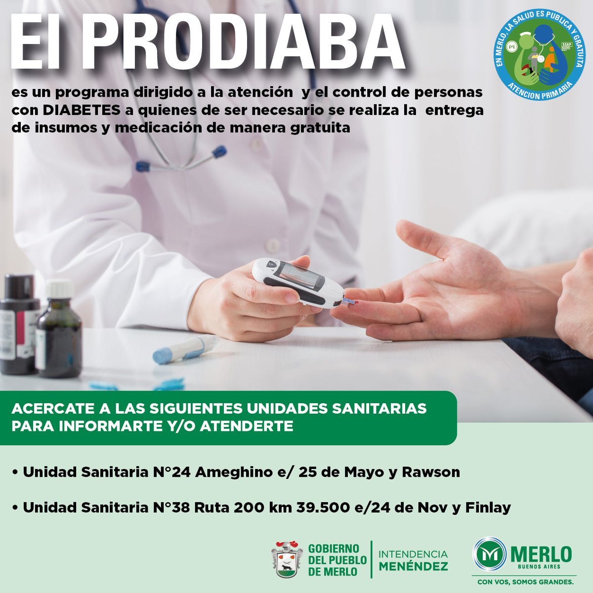 Merlo llevar&aacute; adelante el programa PRODIABA.