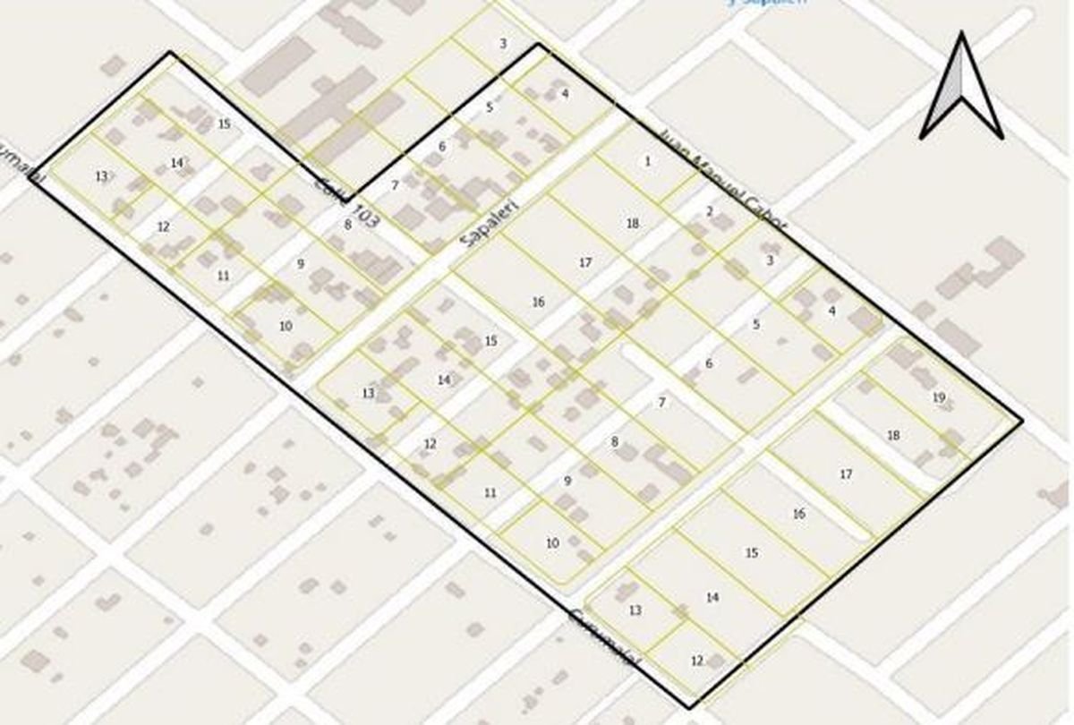 Croquis del barrio Bicentenario en Virrey del Pino.