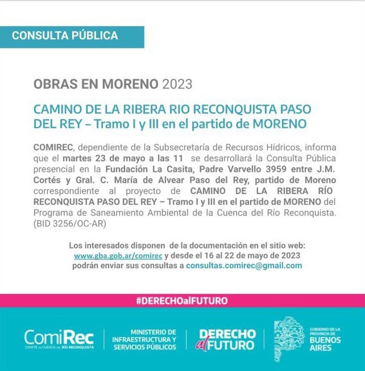 Consulta p&uacute;blica en Paso del Rey.