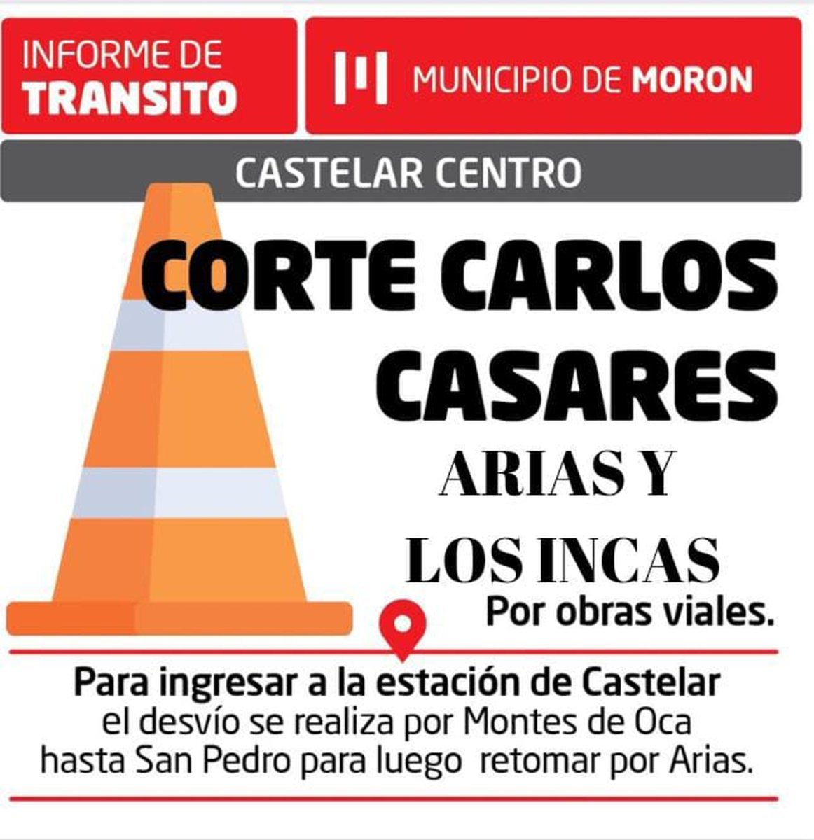 Corte de tr&aacute;nsito en Castelar.