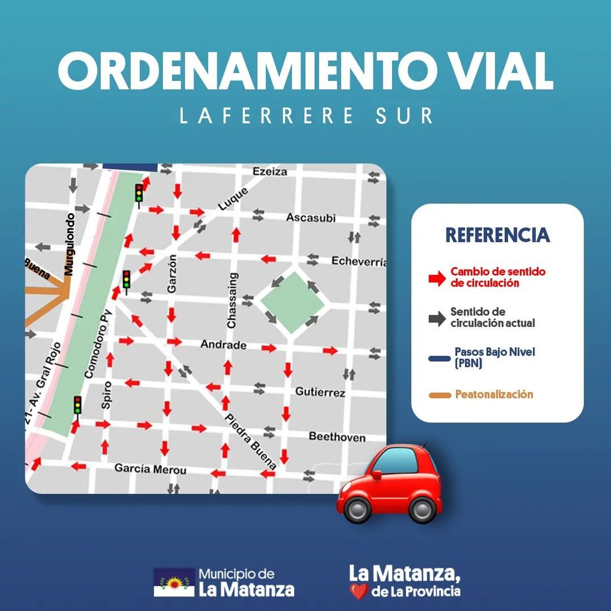 Reordenamiento vial en Laferrere.