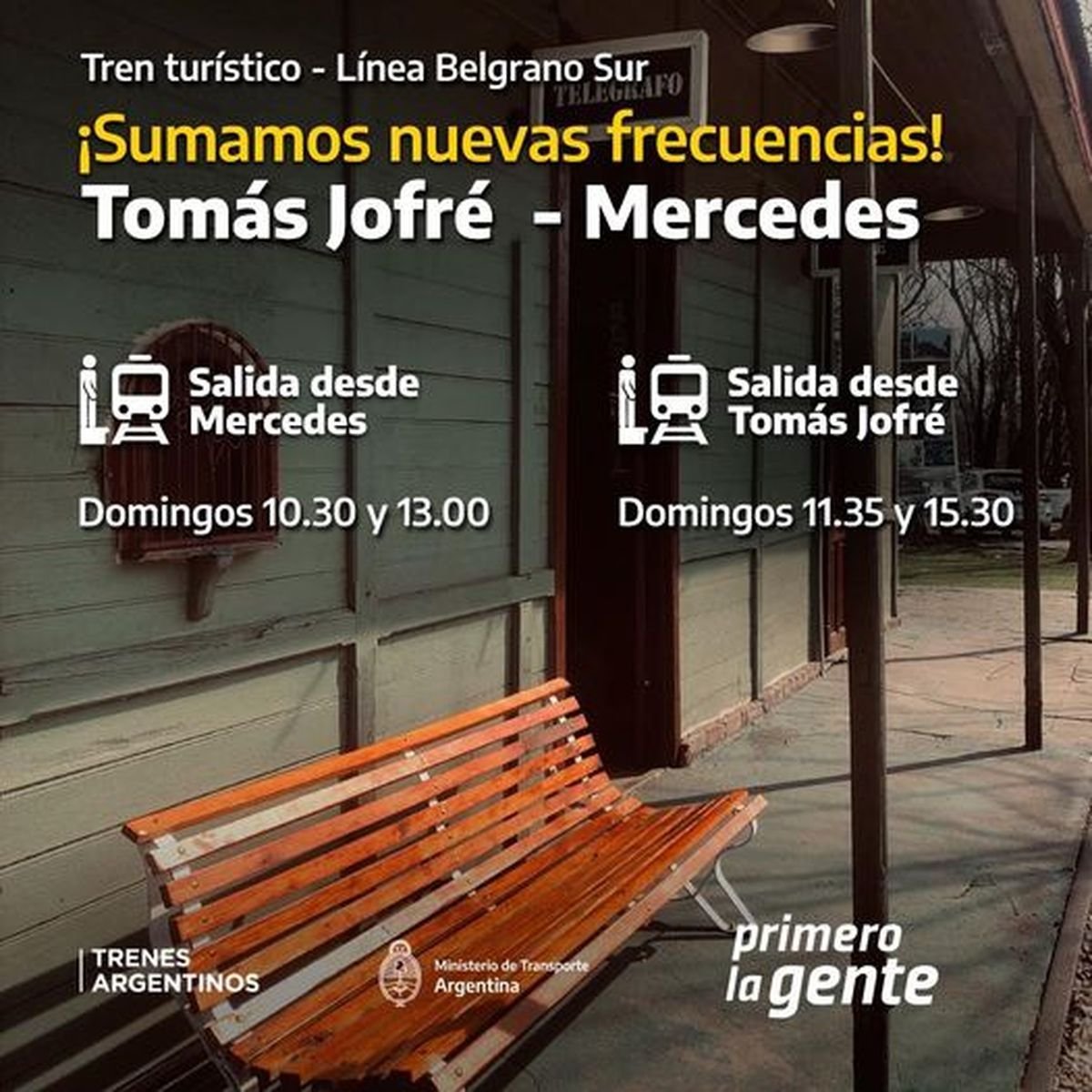 Nuevas frecuencias para el Belgrano Sur entre Tom&aacute;s Jofr&eacute; y Mercedes.