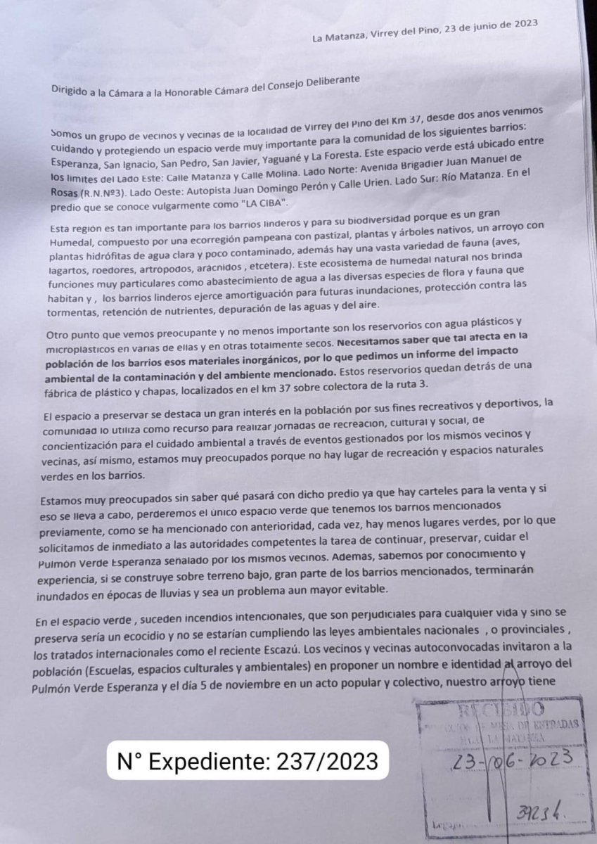 Parte del proyecto de la Reserva Natural de Virrey del Pino.