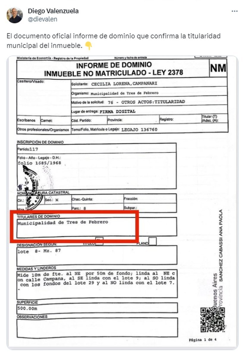 Diego Valenzuela denunci&oacute; la usurpaci&oacute;n de una propiedad municipal en el partido.