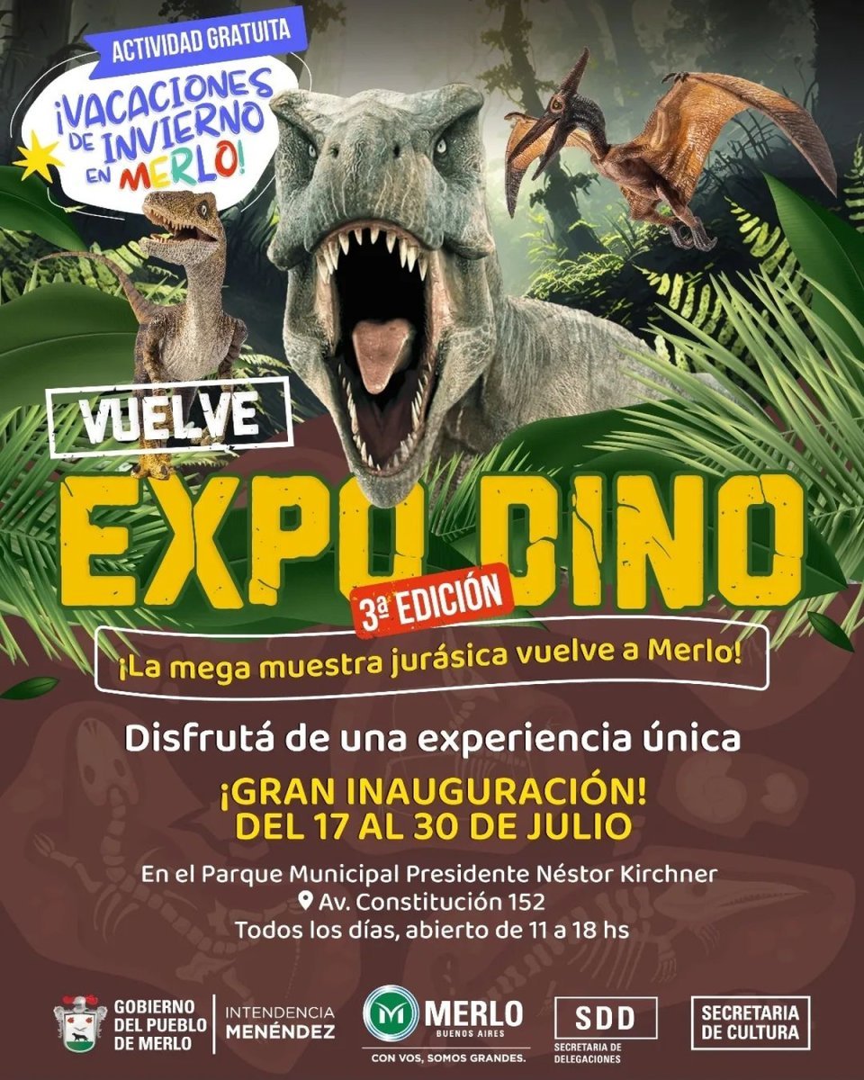 Se inaugur&oacute; la 3&deg; edici&oacute;n de la Expo Dino de Merlo con entrada gratis.