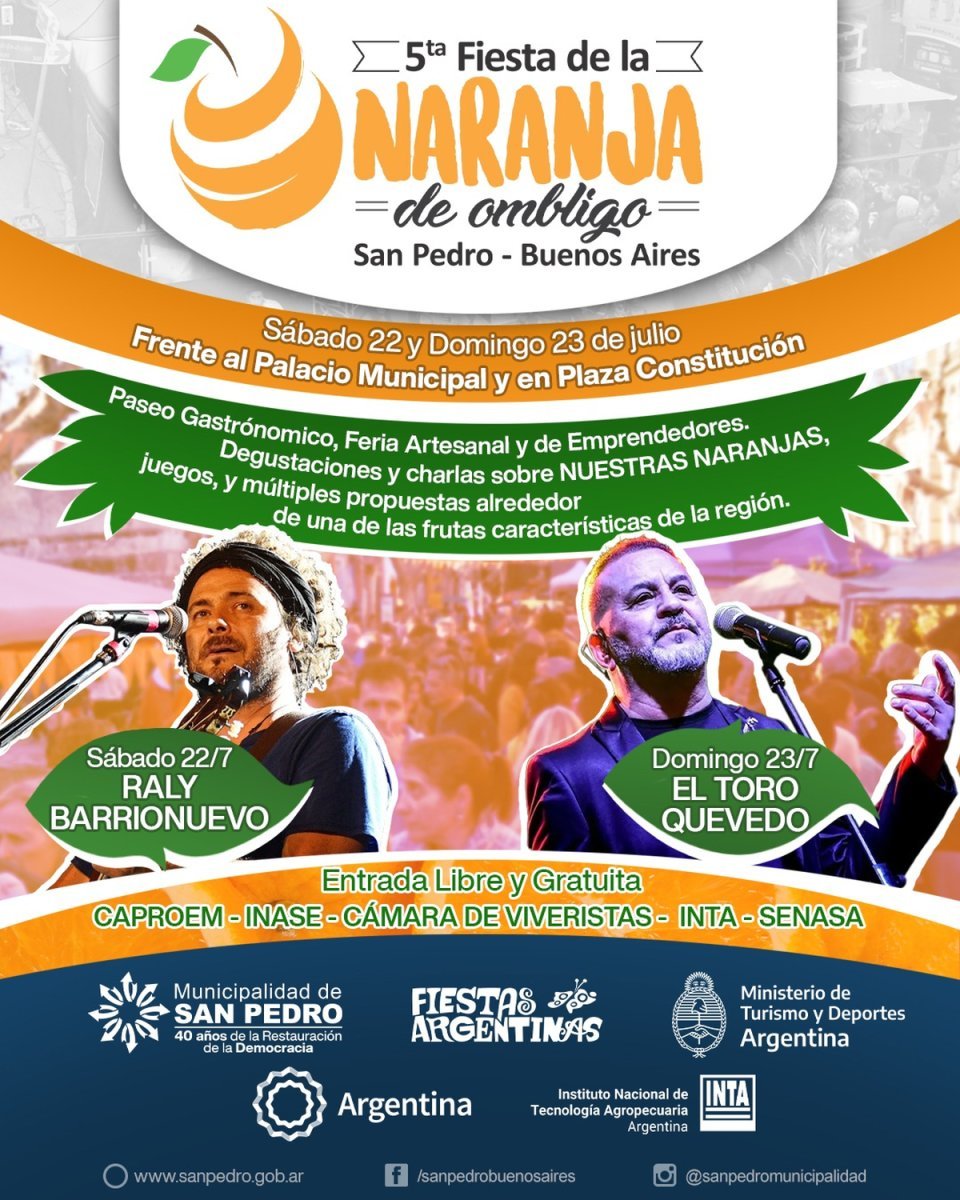 Llega la 5&deg; Fiesta de la Naranja de Ombligo a San Pedro.