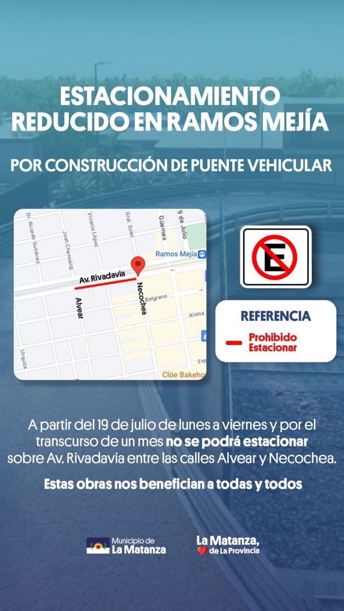Estacionamiento limitado en Ramos Mej&iacute;a.