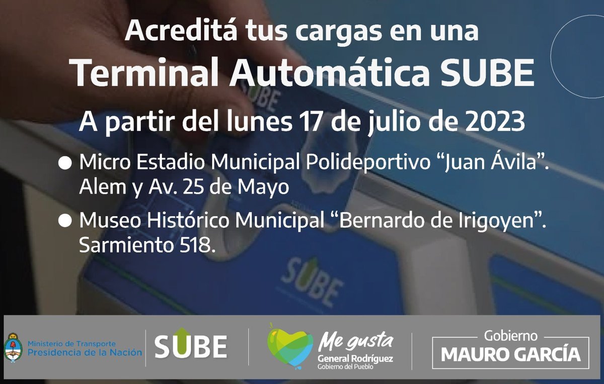 General Rodr&iacute;guez sum&oacute; nuevas terminales para cargar la SUBE.