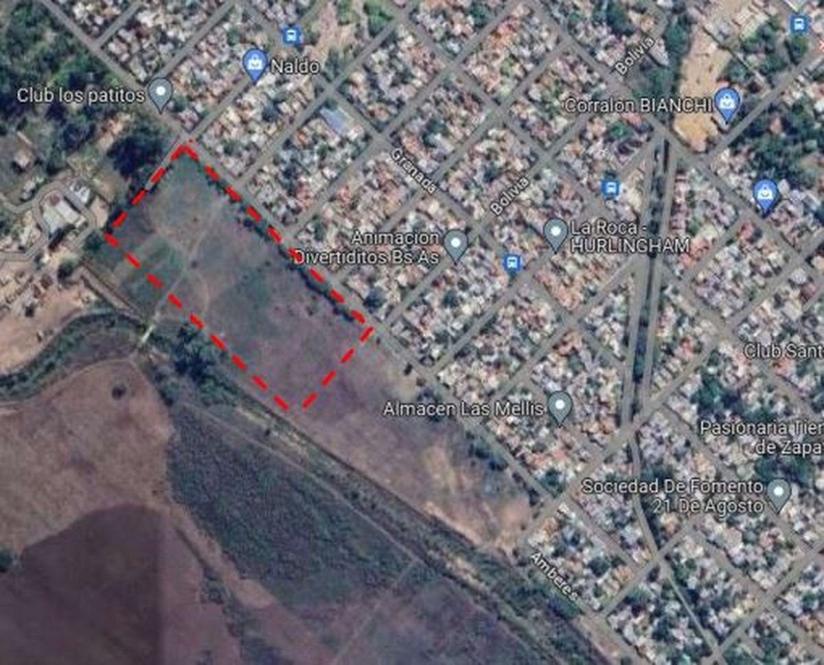 La ubicaci&oacute;n del futuro Polo Deportivo de la UNAHUR.