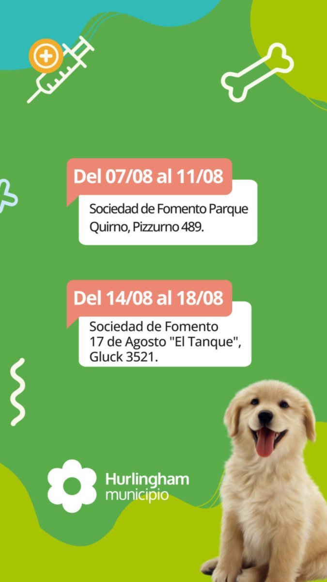 El centro de zoonosis itinerante sigue recorriendo el Municipio de Hurlingham.