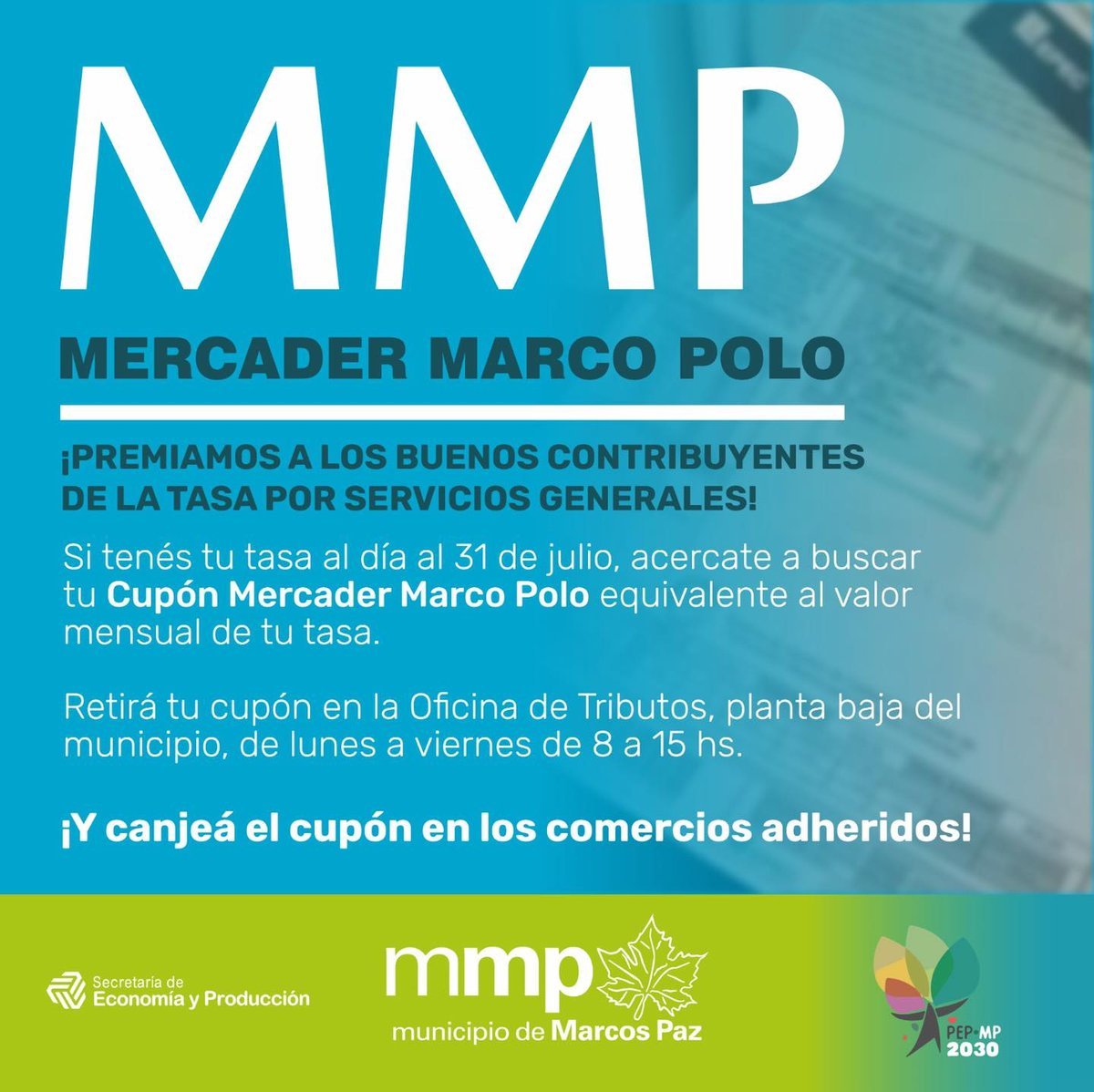 Marcos Paz entregar&aacute; un bono a los buenos contribuyentes.