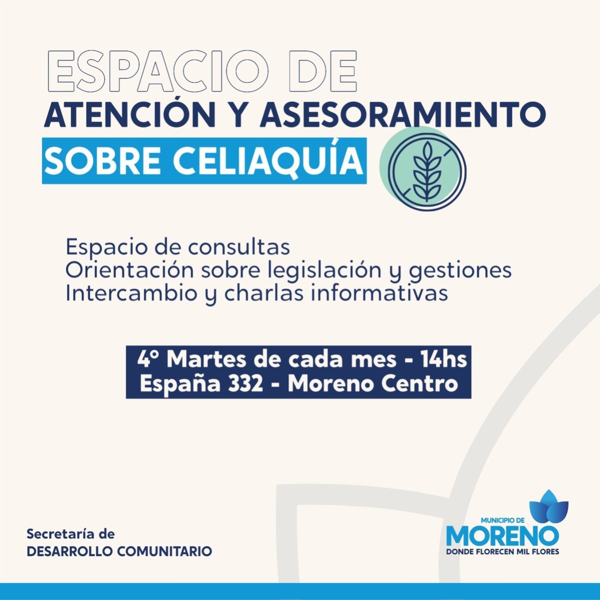 Moreno realizar&aacute; encuentros y asesoramiento de Celiaqu&iacute;a.