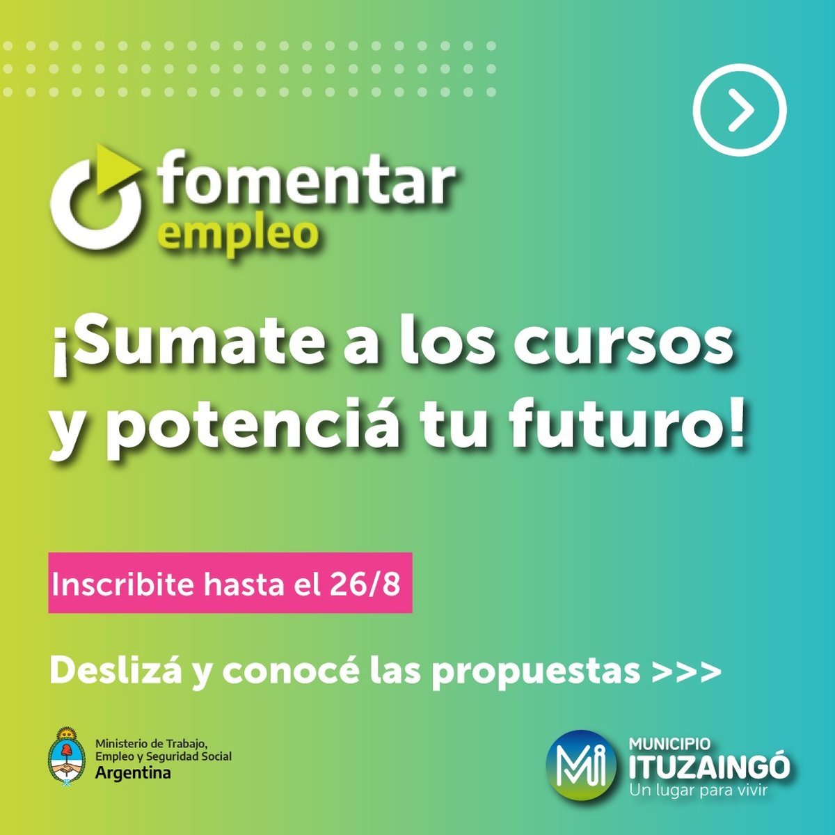 Ituzaing&oacute; abri&oacute; la inscripci&oacute;n a los cursos y capacitaciones del Programa Fomentar Empleo.
