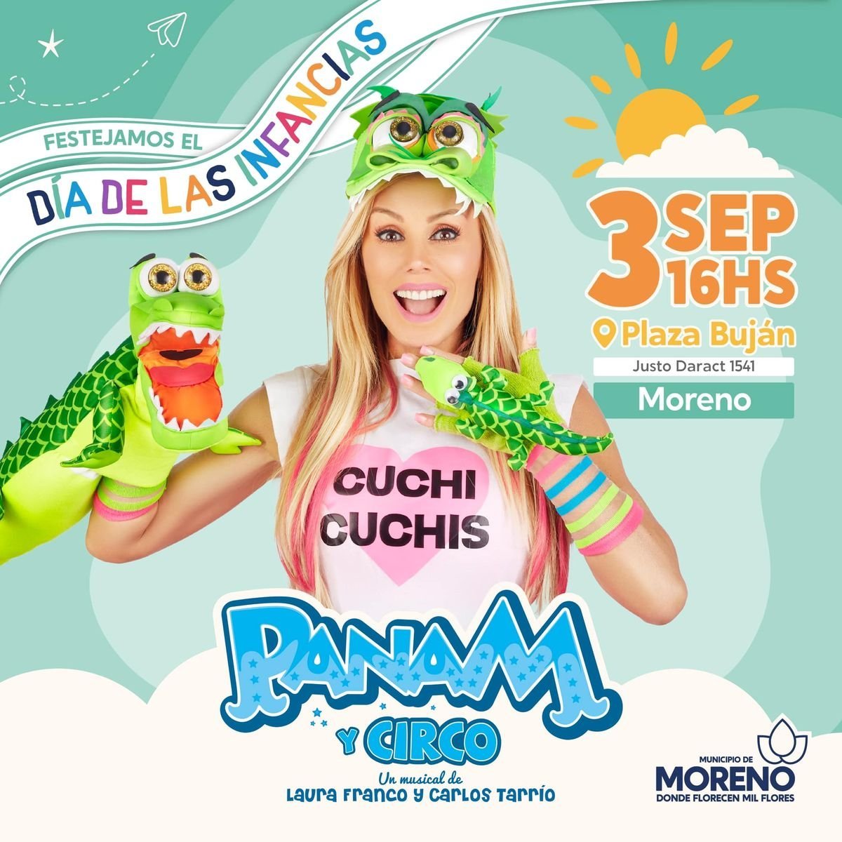 Moreno: show gratuito de Panam y Circo en Plaza Buj&aacute;n.