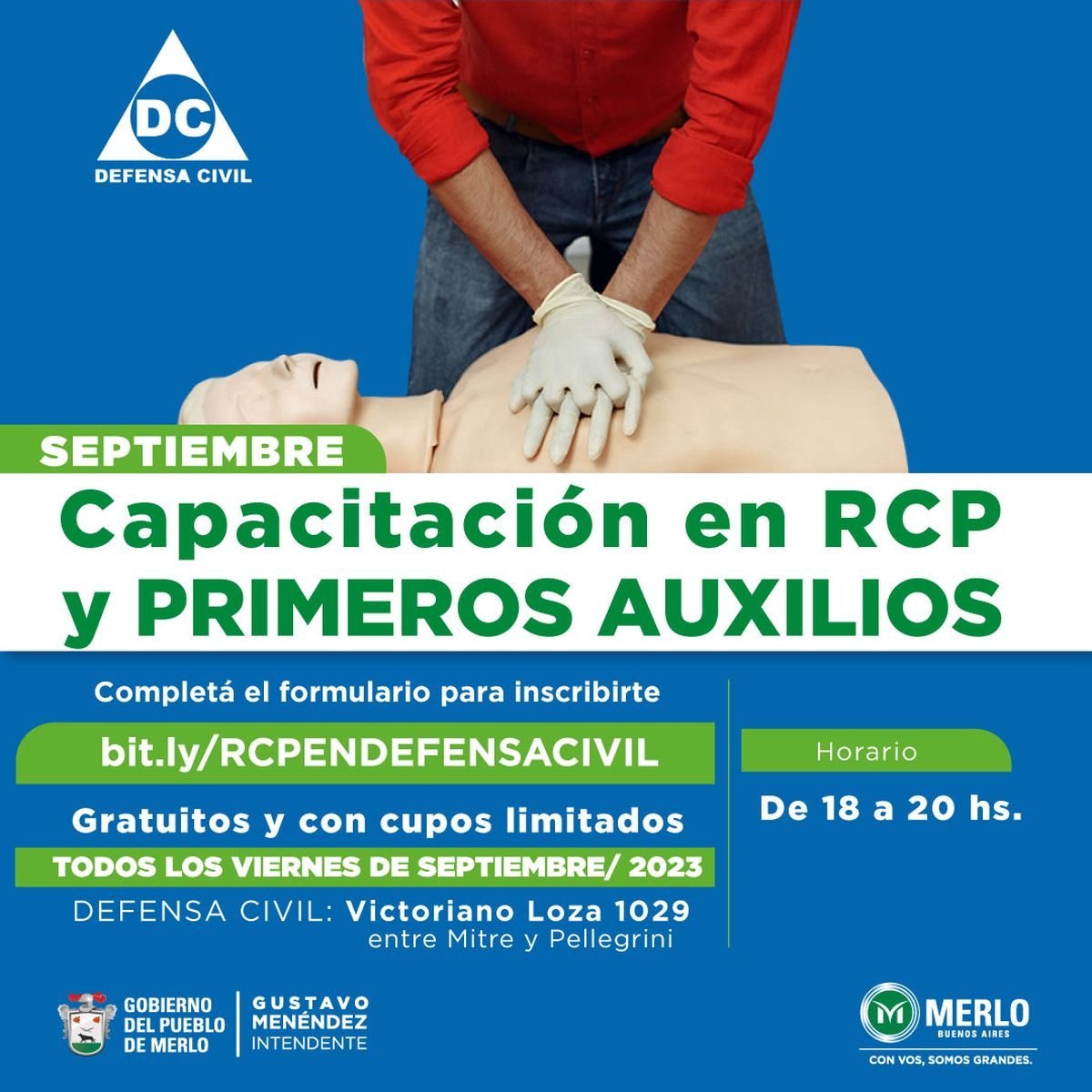 Merlo: cursos gratuitos de RCP durante septiembre.