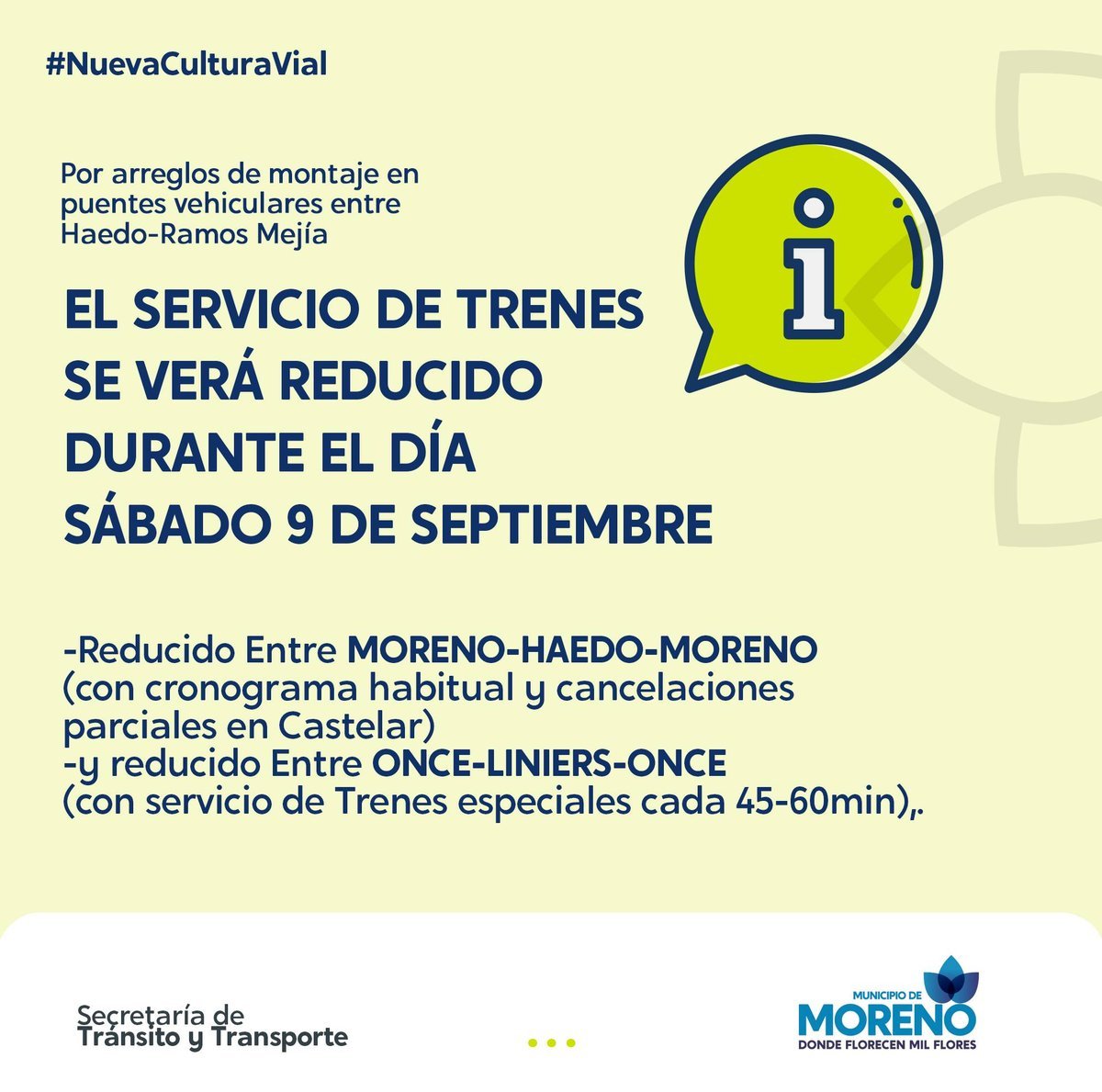 Servicio reducido del Tren Sarmiento.