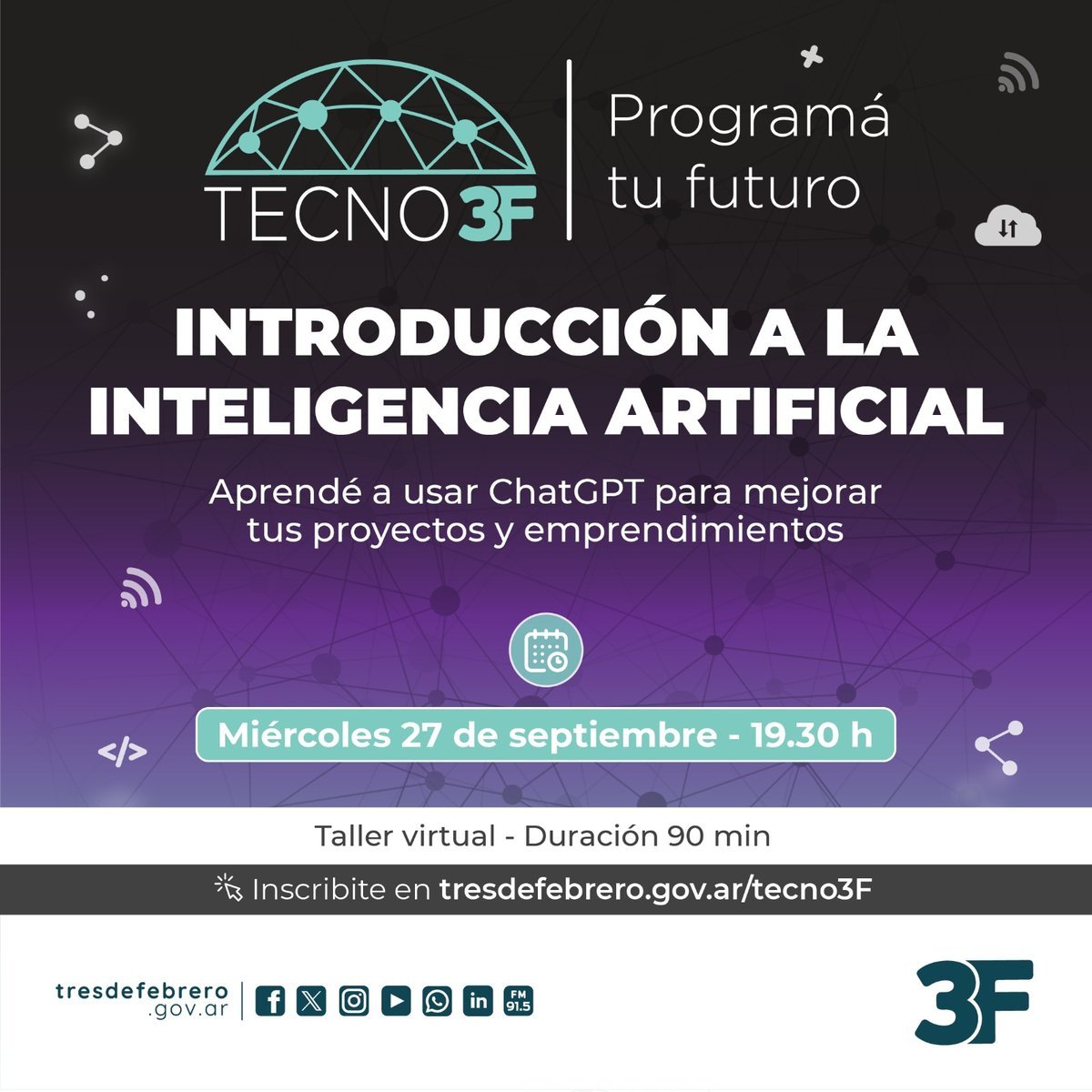 Tres de Febrero abri&oacute; la inscripci&oacute;n al taller gratuito de Inteligencia Artificial.