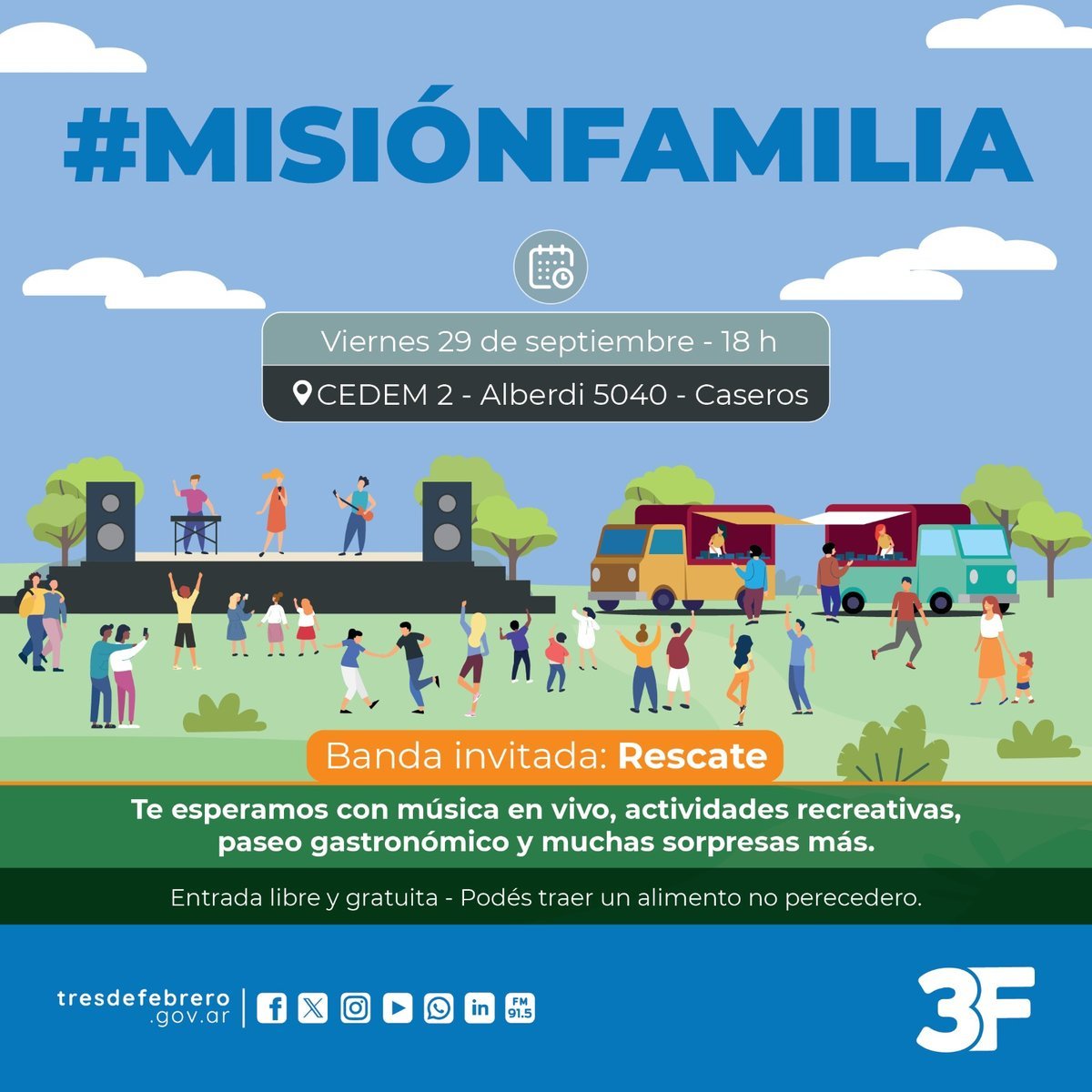 La banda de rock Rescate tocar&aacute; gratis en Tres de Febrero.