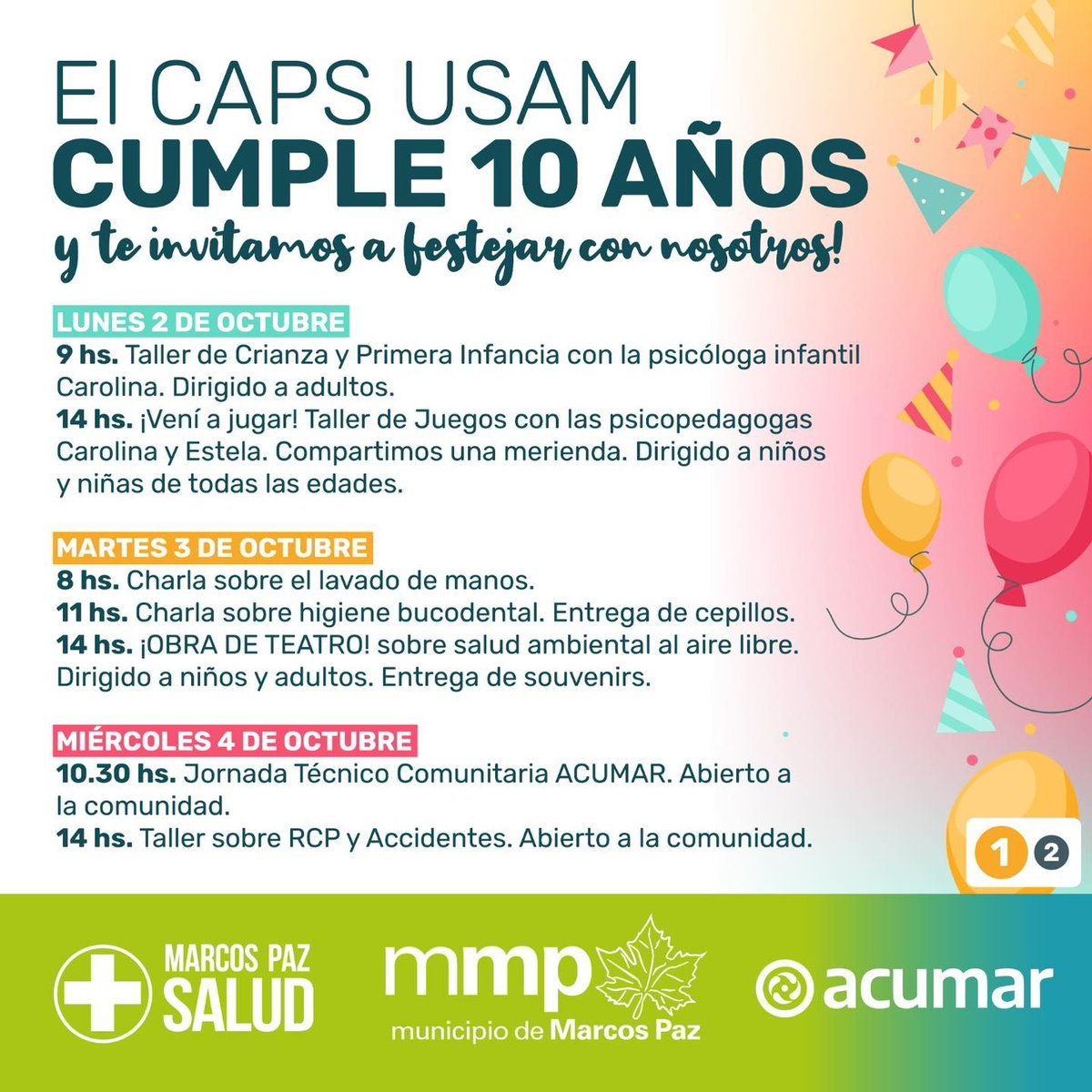 Marcos Paz celebrar&aacute; los 10 a&ntilde;os del CAPS USAM.